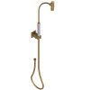 Rubinet Hand Held Shower Bidet with Extended Reach & Dual Function Spray Including Wall Bracket with Supply & Hose (Square) Gold