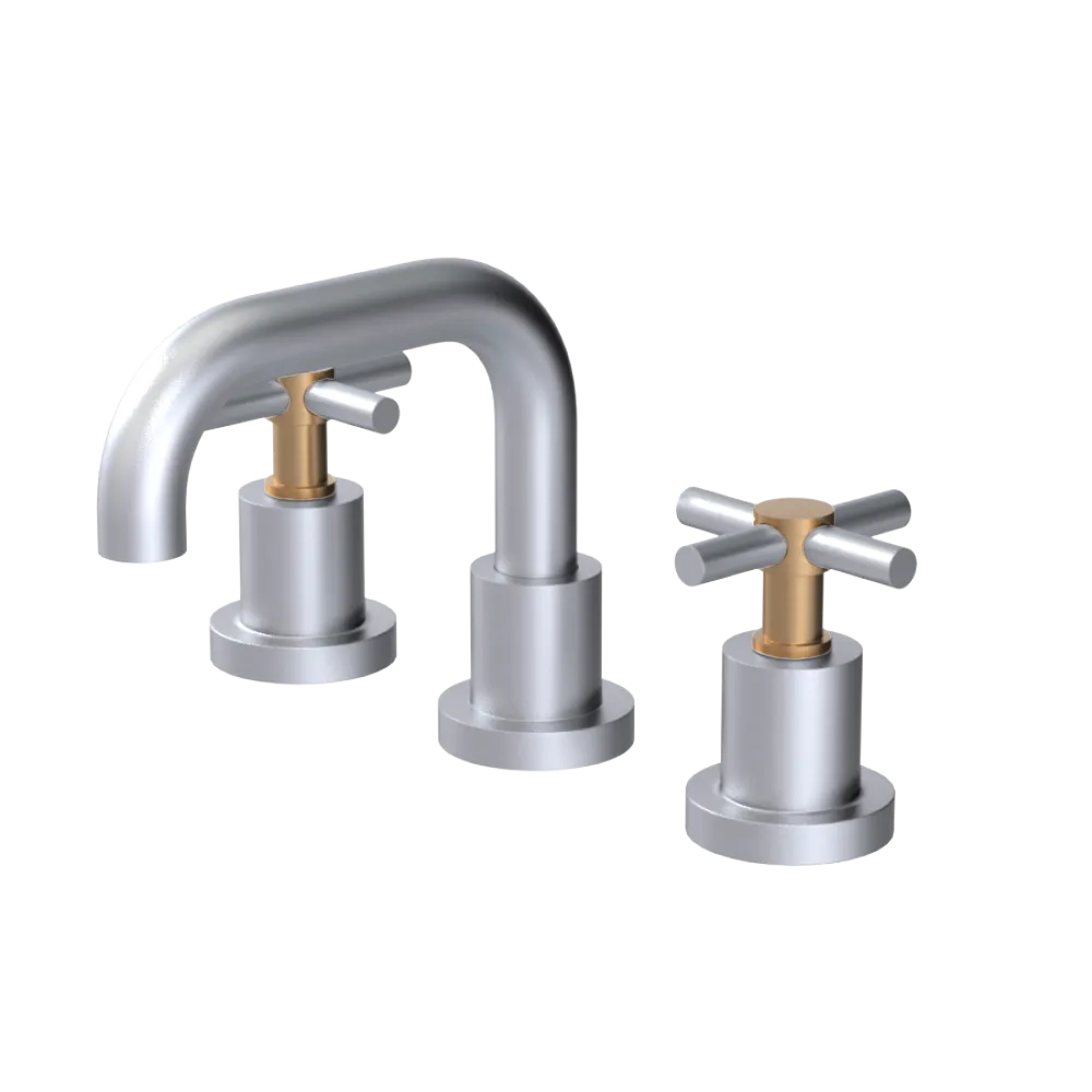 Rubinet Widespread Lav. Set. (less drain) Satin Chrome
