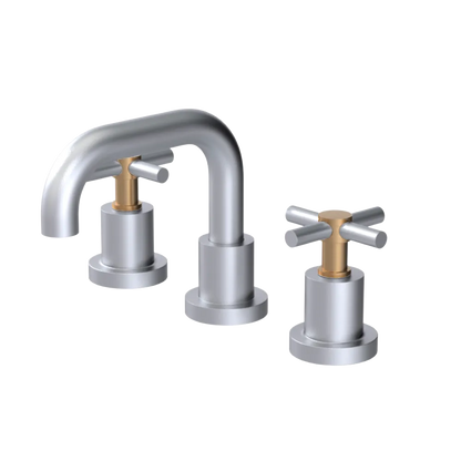 Rubinet Widespread Lav. Set. (less drain) Satin Chrome