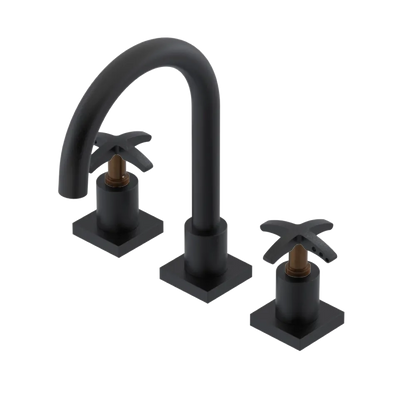 Rubinet Widespread Lav. Set. (less drain) Matt Black