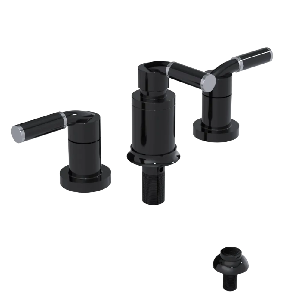 Rubinet Bidet Fitting with Spray, Diverter, and Vacuum Breaker (less drain) Black
