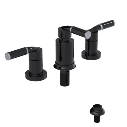 Rubinet Bidet Fitting with Spray, Diverter, and Vacuum Breaker (less drain) Black