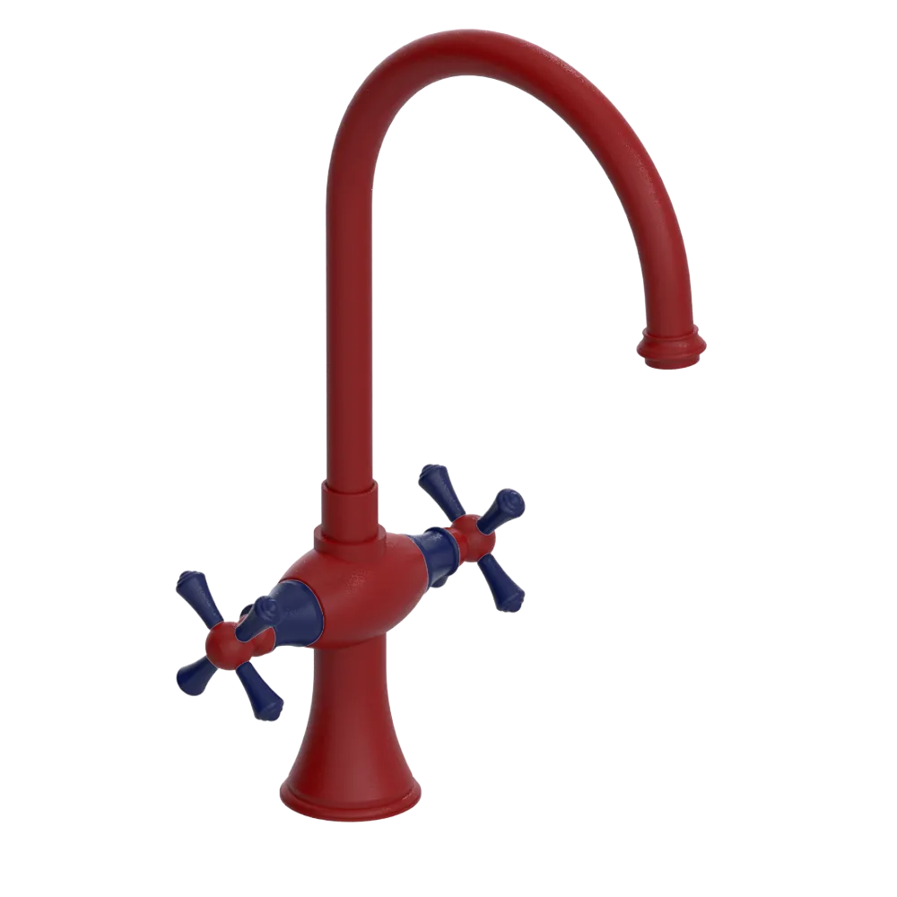 Rubinet Two Handle Single Hole Kitchen Set Maroon