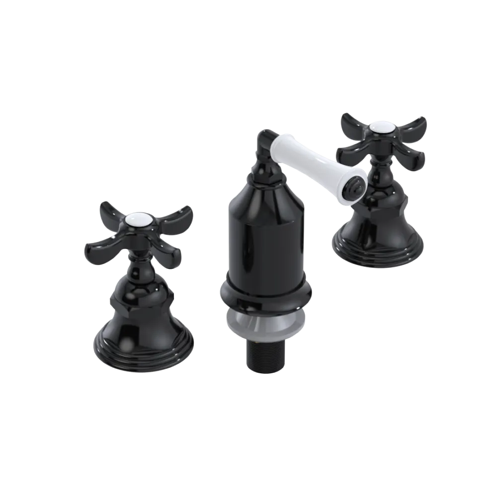 Rubinet Bidet Fitting with Spray, Diverter, and Vacum Breaker (Less Drain) Black