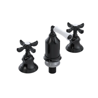 Rubinet Bidet Fitting with Spray, Diverter, and Vacum Breaker (Less Drain) Black
