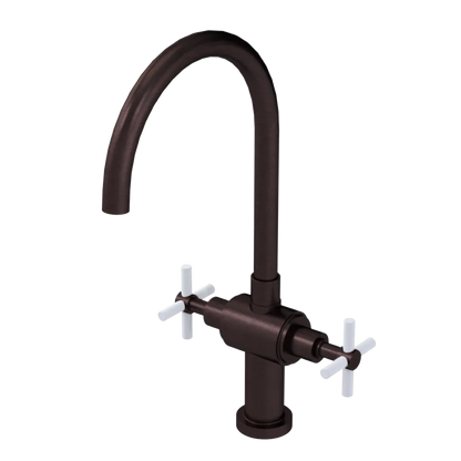 Rubinet Two Handle Single Hole Kitchen Set with LaSalle Spout Oil Rubbed Bronze