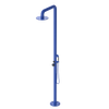 Rubinet Pressure Balance Outdoor Shower with Hand Held Shower & 10" Shower Head - 304 Stainless Steel Blu Jean