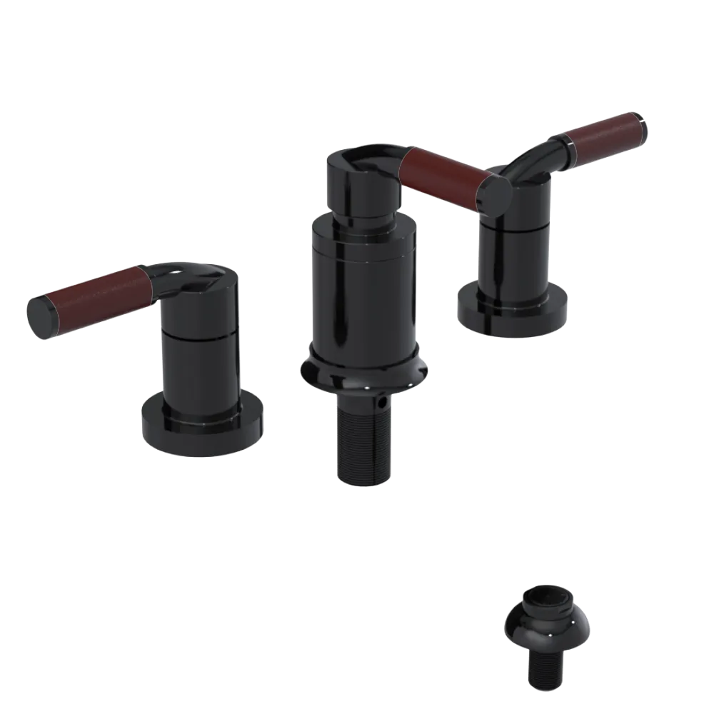 Rubinet Bidet Fitting with Spray, Diverter, and Vacuum Breaker (less drain) Black