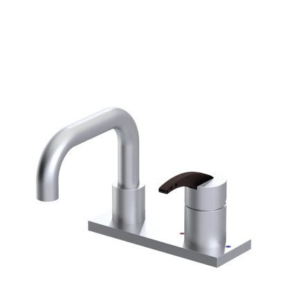 Rubinet 4" Centre Single Control Lav. Set. with Genesis spout (less drain) Satin Chrome
