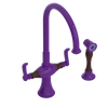 Rubinet Two Handle Single Hole Kitchen Set with Hand Spray Purple Haze