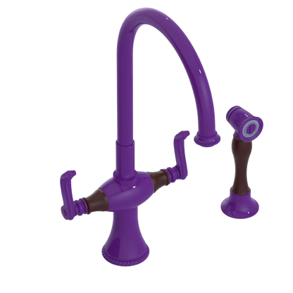 Rubinet Two Handle Single Hole Kitchen Set with Hand Spray Purple Haze