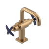 Rubinet Single Hole Dual Handle Lav. Set. with Genesis spout (less drain) Satin Gold