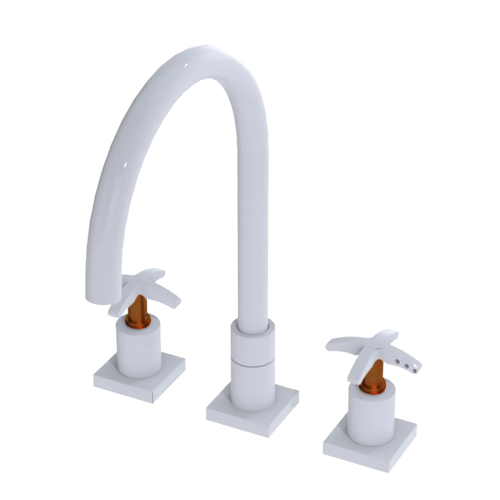 Rubinet Widespread Kitchen Set White