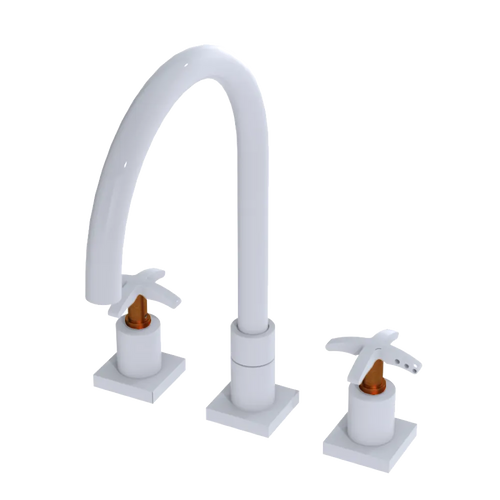Rubinet Widespread Kitchen Set White