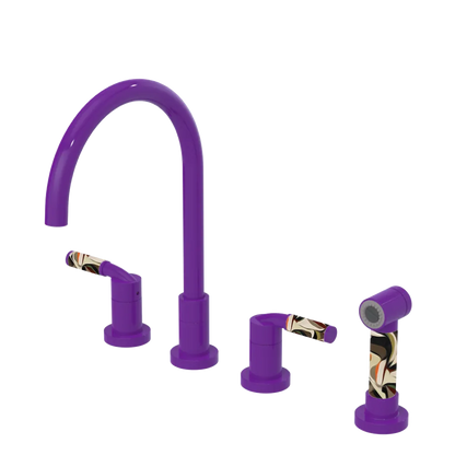 Rubinet Widespread Kitchen Set with Hand Spray Purple Haze