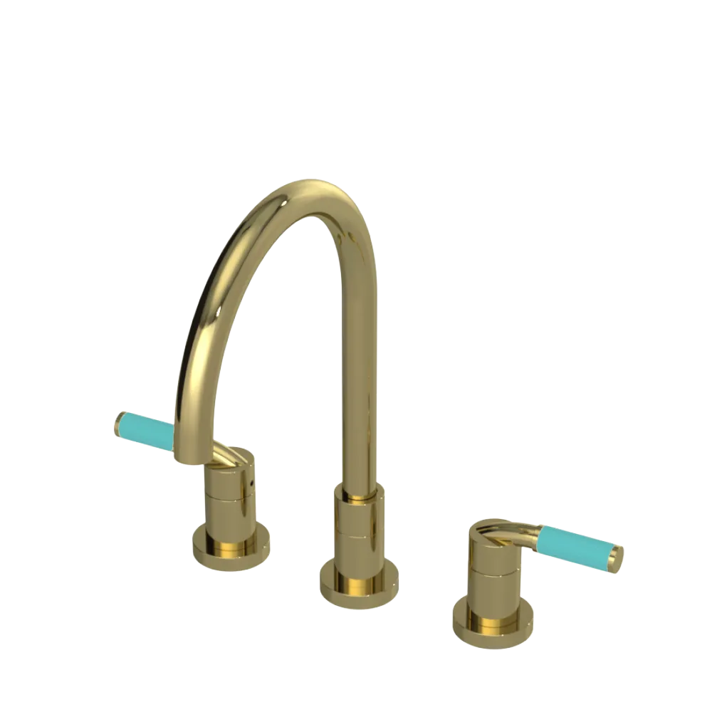 Rubinet Widespread Kitchen Set Natural Brass