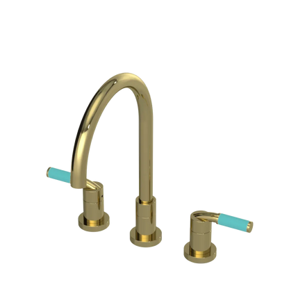 Rubinet Widespread Kitchen Set Natural Brass