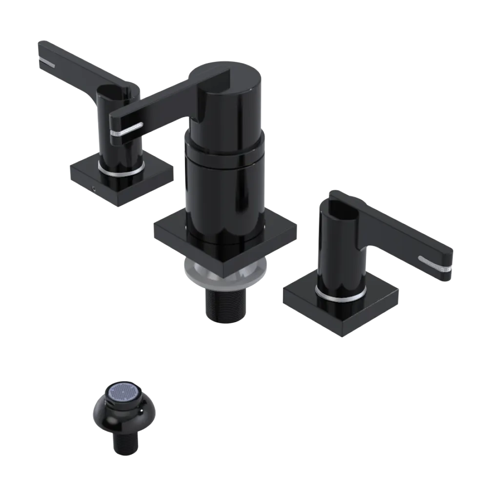 Rubinet Bidet Fitting with Spray, Diverter, and Vacum Breaker (Less Drain) Black