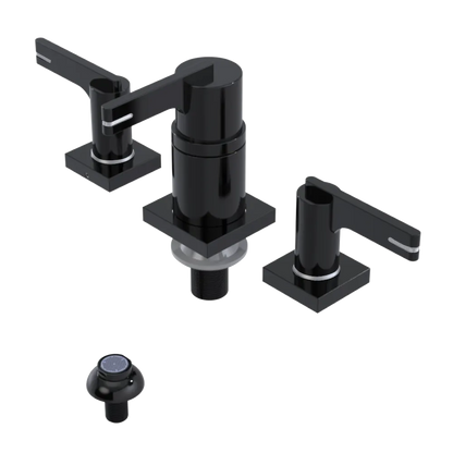 Rubinet Bidet Fitting with Spray, Diverter, and Vacum Breaker (Less Drain) Black