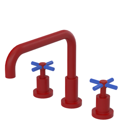Rubinet Widespread Kitchen Set Maroon
