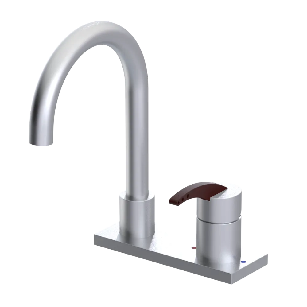 Rubinet 4" Centre Single Control Lav. Set. (less drain) Satin Chrome