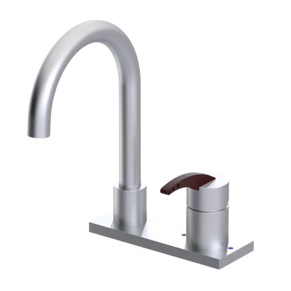 Rubinet 4" Centre Single Control Lav. Set. (less drain) Satin Chrome