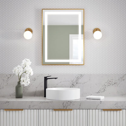 KALIA EFFECTLED-illuminated bathroom mirror - 24" x 32" - Brushed gold