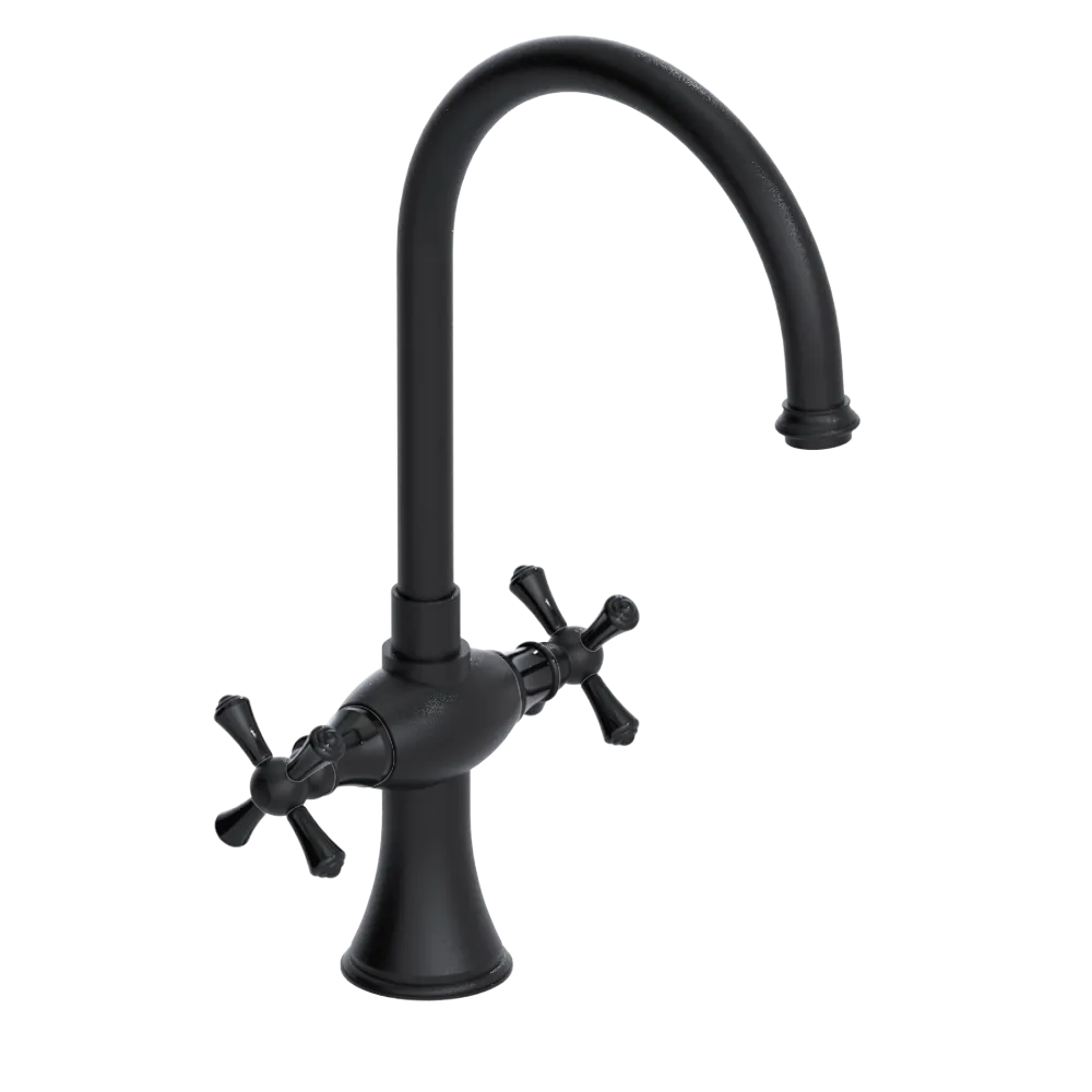Rubinet Two Handle Single Hole Kitchen Set Matt Black