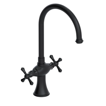 Rubinet Two Handle Single Hole Kitchen Set Matt Black