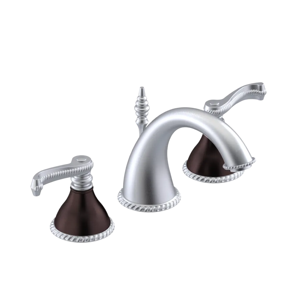 Rubinet Widespread Lav. Set. (less drain) Satin Chrome