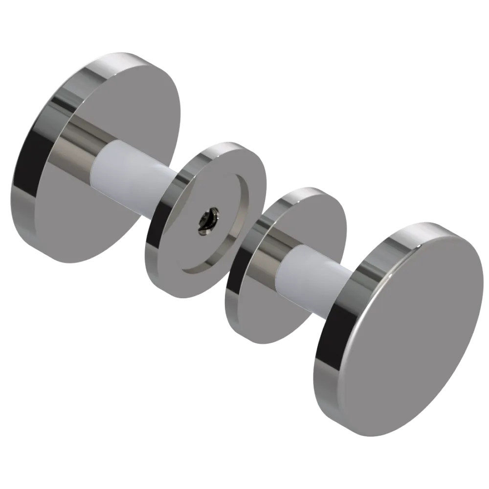 Rubinet Shower Door Knob (set) Polished Nickel