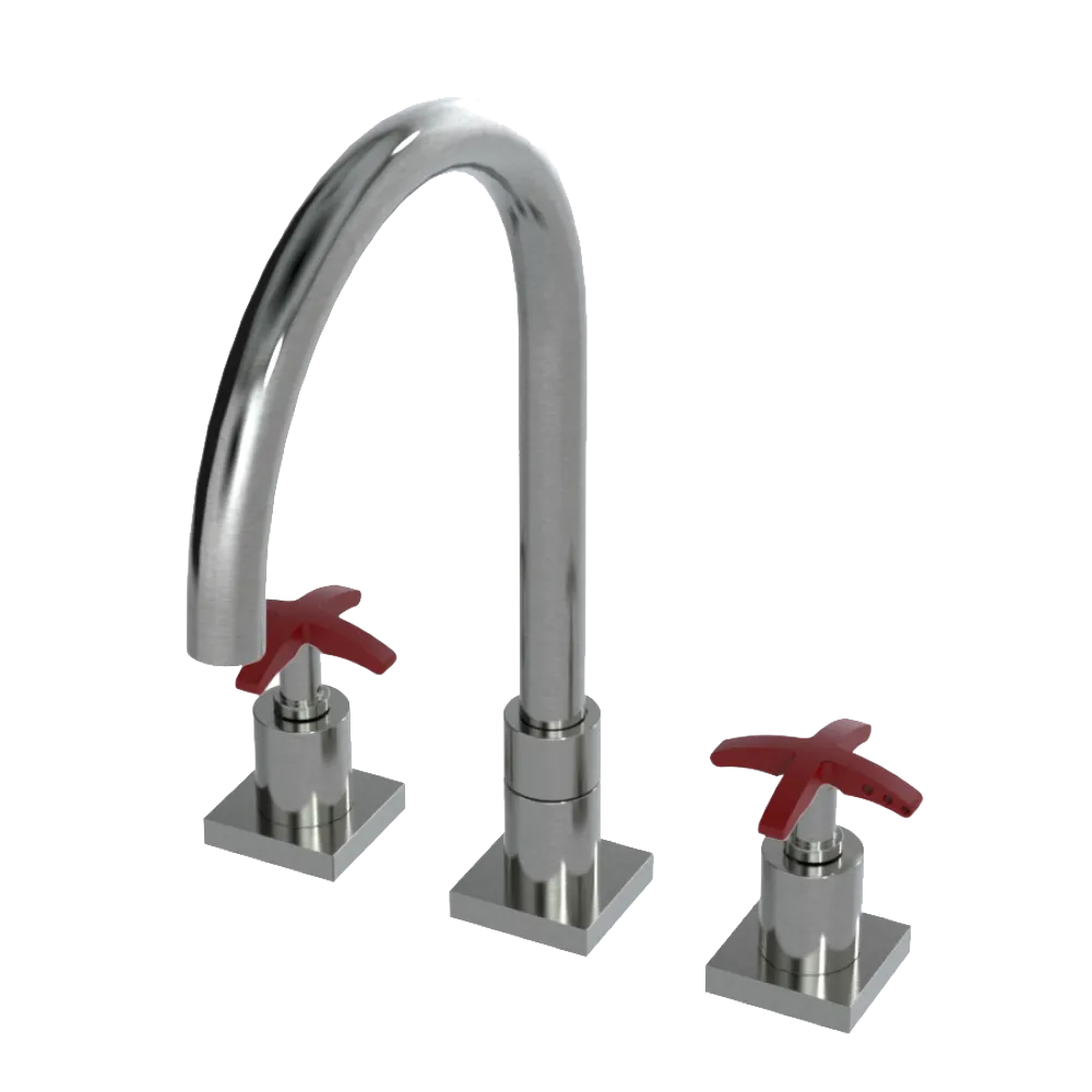 Rubinet Widespread Kitchen Set Satin Nickel