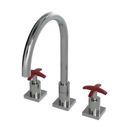 Rubinet Widespread Kitchen Set Satin Nickel