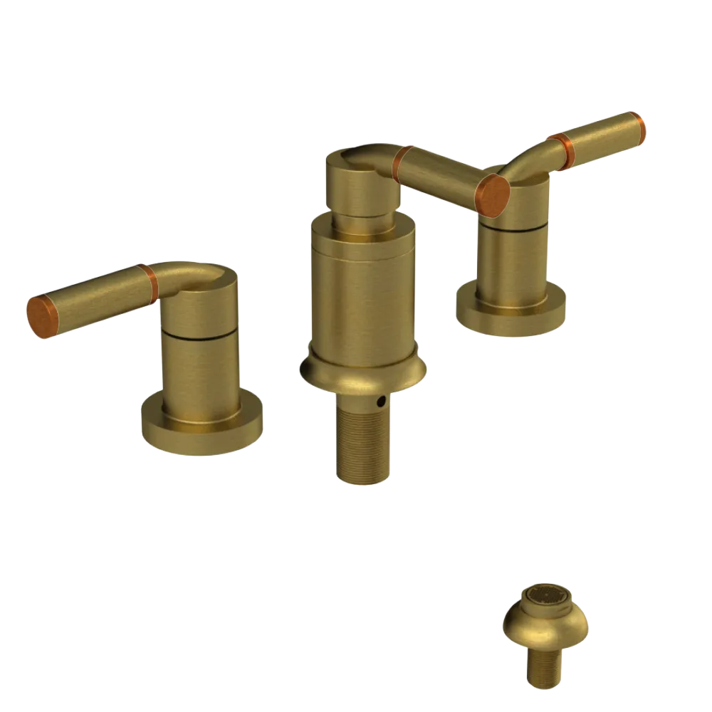 Rubinet Bidet Fitting with Spray, Diverter, and Vacuum Breaker (less drain) Antique Brass Matt