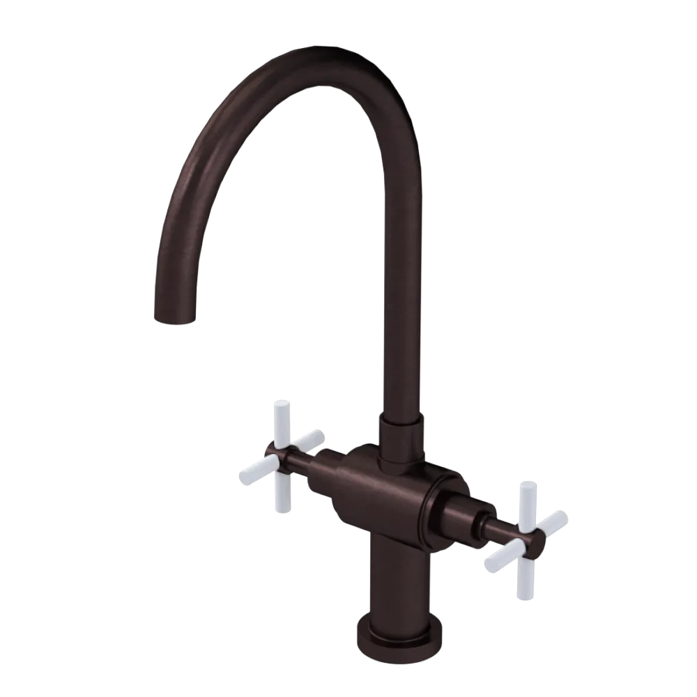 Rubinet Two Handle Single Hole Kitchen Set with LaSalle Spout Oil Rubbed Bronze