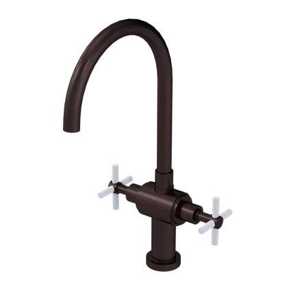 Rubinet Two Handle Single Hole Kitchen Set with LaSalle Spout Oil Rubbed Bronze