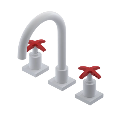 Rubinet Widespread Lav. Set. (less drain) White