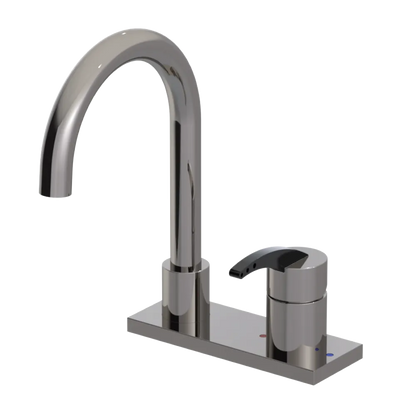 Rubinet 4" Centre Single Control Lav. Set. (less drain) Polished Nickel
