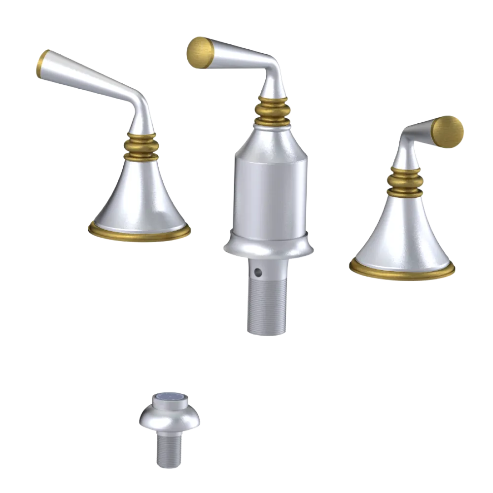 Rubinet Bidet Fitting with Spray, Diverter, and Vacum Breaker (Less Drain) Satin Chrome