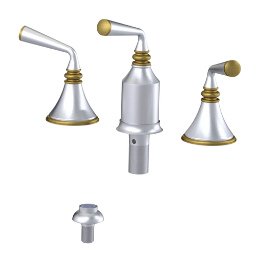 Rubinet Bidet Fitting with Spray, Diverter, and Vacum Breaker (Less Drain) Satin Chrome