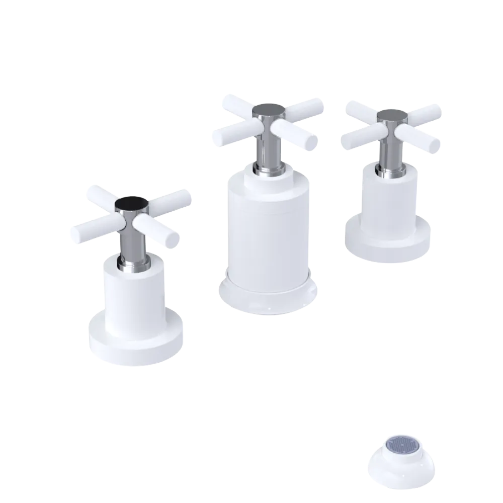 Rubinet Bidet Fitting with Spray, Diverter, and Vacuum Breaker (less drain) White
