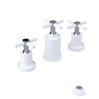 Rubinet Bidet Fitting with Spray, Diverter, and Vacuum Breaker (less drain) White