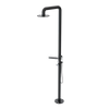 Rubinet Pressure Balance Outdoor Shower with Hand Held Shower & 10" Shower Head (with shelf) - 304 Stainless Steel Matt Black