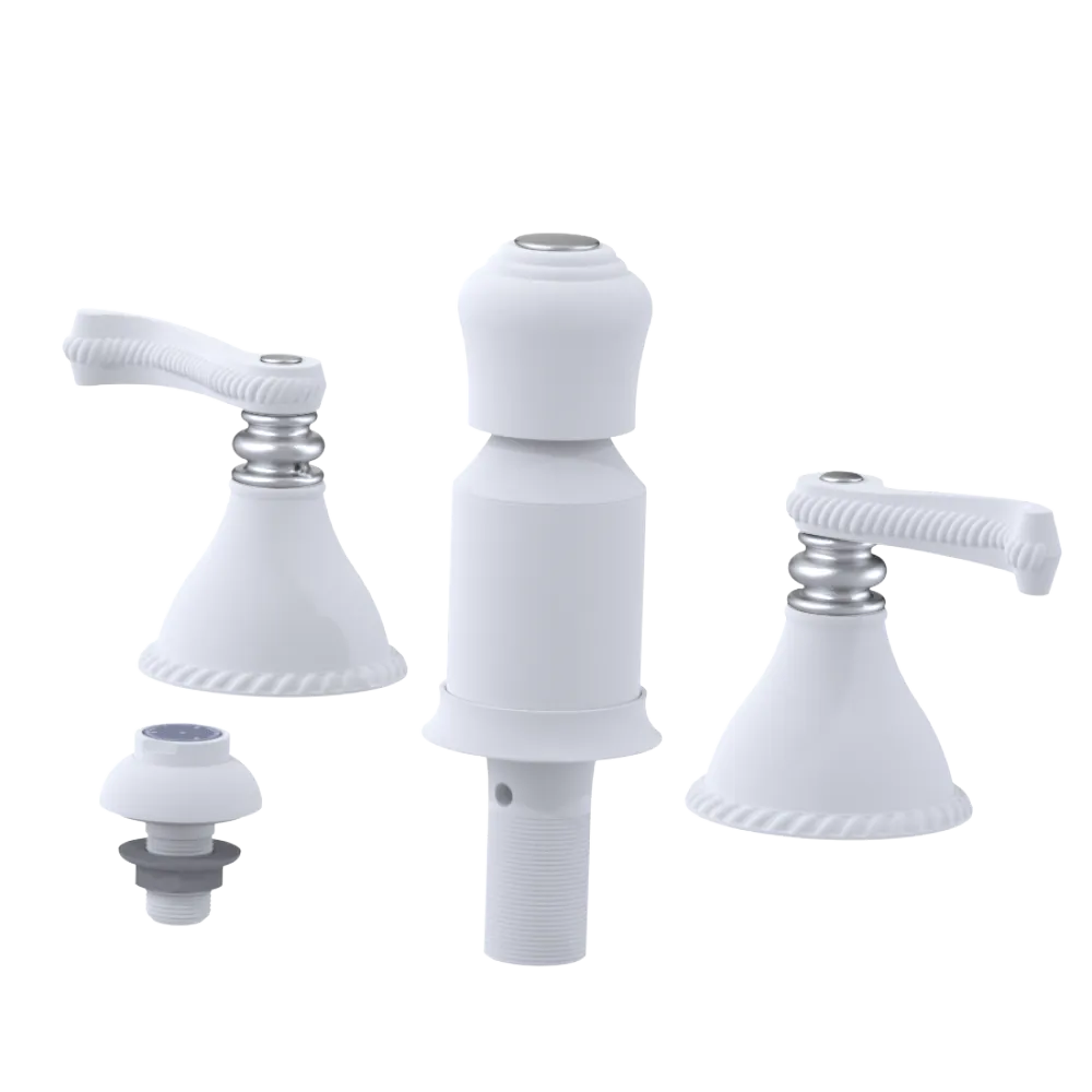 Rubinet Bidet Fitting with Spray, Diverter, and Vacum Breaker (Less Drain) Matt White