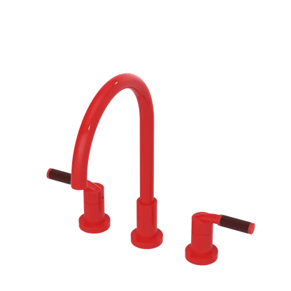 Rubinet Widespread Kitchen Set Red