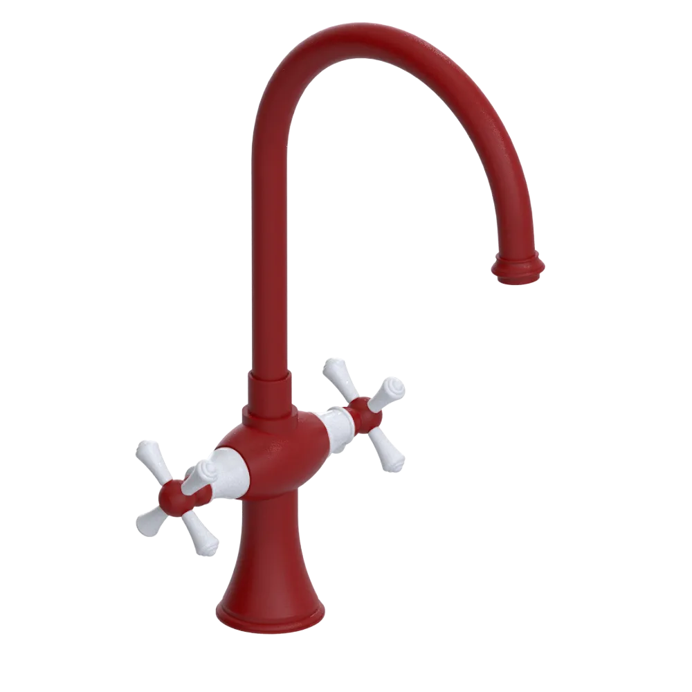 Rubinet Two Handle Single Hole Kitchen Set Maroon