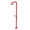 Rubinet Pressure Balance Outdoor Shower with Hand Held Shower & 10" Shower Head (with shelf) - 304 Stainless Steel Red