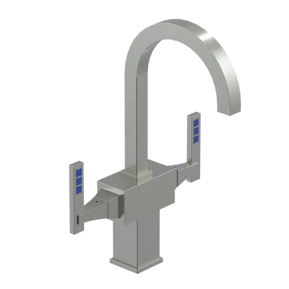Rubinet Single Hole Dual Handle Lav. Set. (less drain) Satin Nickel