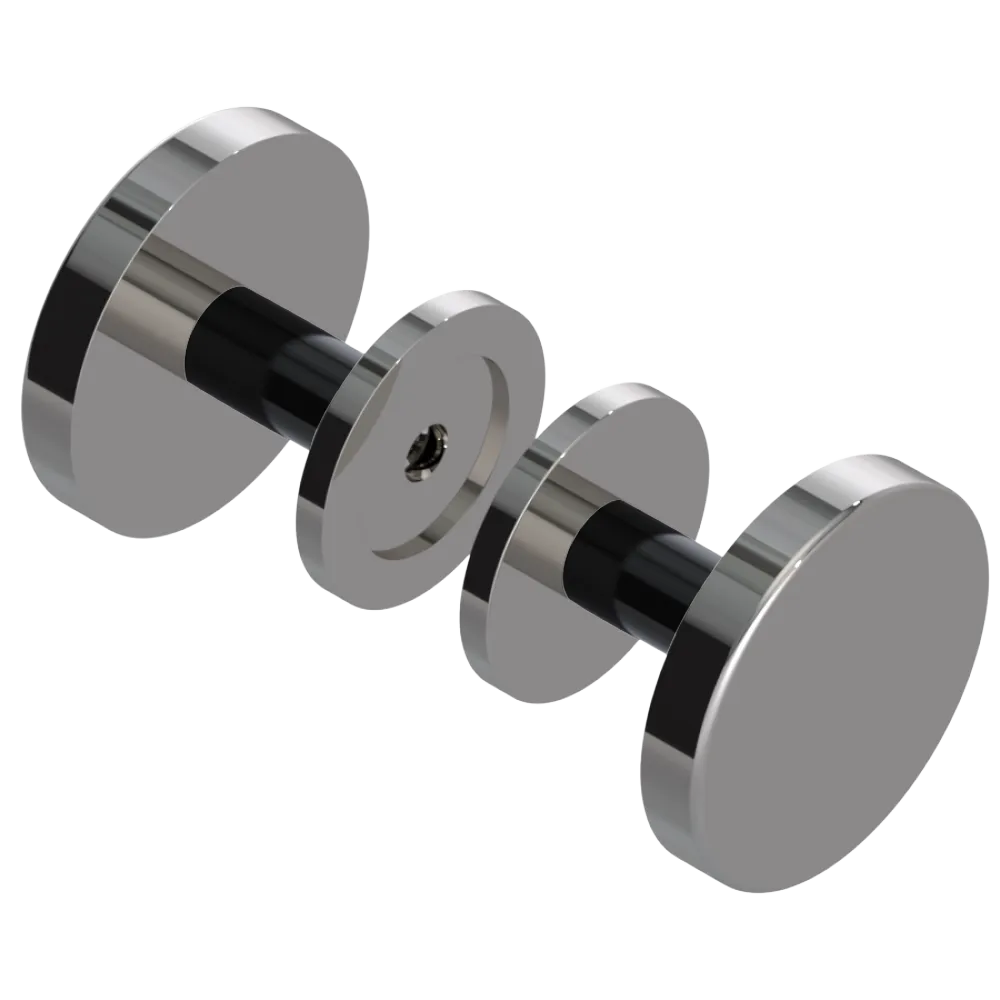 Rubinet Shower Door Knob (set) Polished Nickel