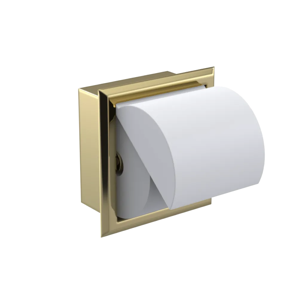 Rubinet RECESSED TOILET PAPER HOLDER Bright Brass